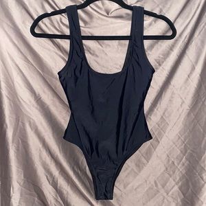 Low Back High Leg Scoop Neck Brazilian One Piece Swimsuit